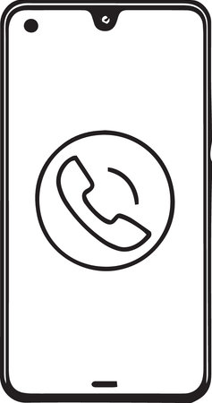 Phone Call Icon Isolated on White Background. Vector Illustration.のイラスト素材