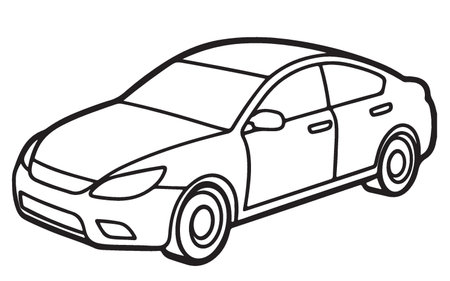 Illustration of a car on a white background, vector illustration.のイラスト素材