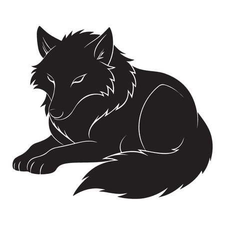 Vector illustration of a wolf. Isolated on a white background.のイラスト素材