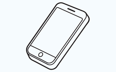 Smartphone with blank screen isolated on blue background, vector illustration.のイラスト素材