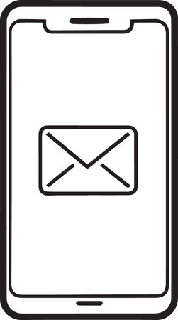 Smartphone with e-mail symbol on the screen. Vector illustration.のイラスト素材