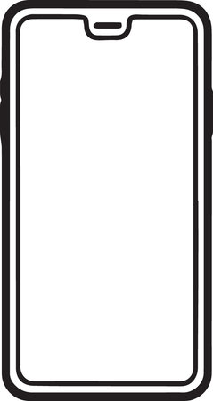 Smartphone with blank screen isolated on white background. Vector illustration.のイラスト素材