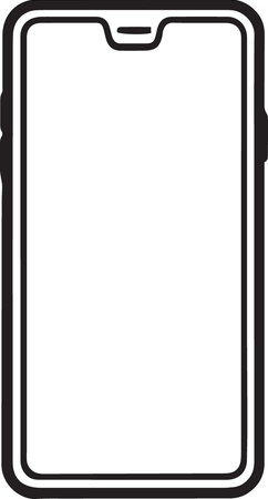 Smartphone with blank screen. Vector illustration isolated on white background.のイラスト素材