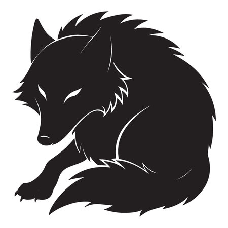 Vector illustration of a wolf. Isolated on a white background.のイラスト素材