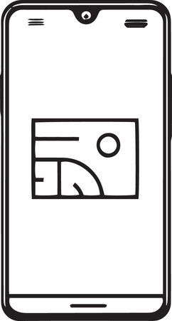 Smartphone with a banknote on the screen. Vector illustration.のイラスト素材