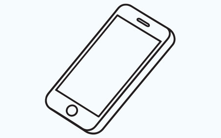 Smartphone with blank screen. Vector illustration isolated on blue background.のイラスト素材