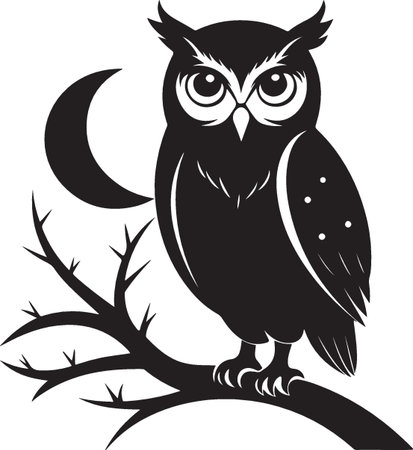 Owl.Vector illustration ready for vinyl cutting.Isolated on white background.のイラスト素材
