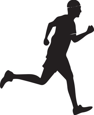 Runner. Running man. Vector illustration of a runner running on white backgroundのイラスト素材