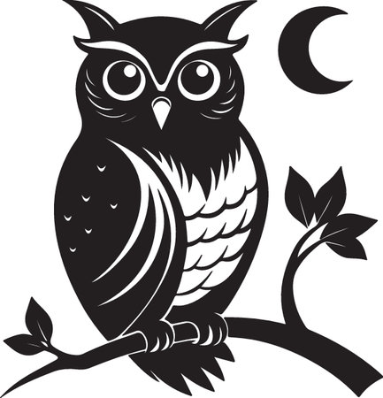 Owl. owls.Vector illustration ready for vinyl cutting.のイラスト素材