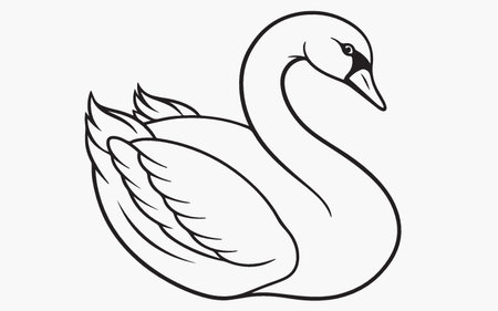 Swan icon. Black and white swan. Vector illustration.のイラスト素材