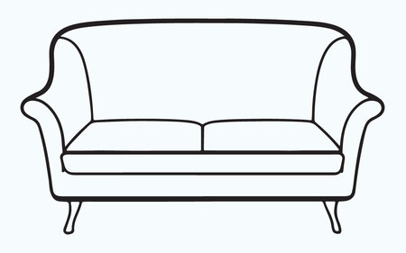 Sofa. Vector illustration. Isolated on white background.のイラスト素材