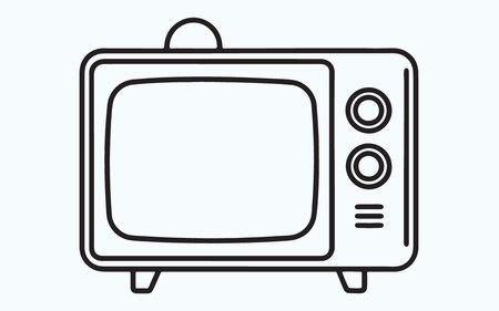 Television vector icon. Illustration isolated on blue background for graphic and web design.のイラスト素材