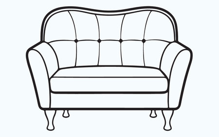 Sofa isolated on a light blue background, vector illustration.のイラスト素材