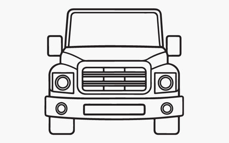Off-road car icon in line art style. Vector illustration.のイラスト素材