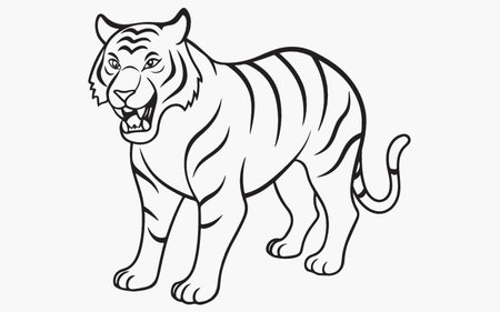 Vector image of a tiger on a white background. Wild animal.のイラスト素材