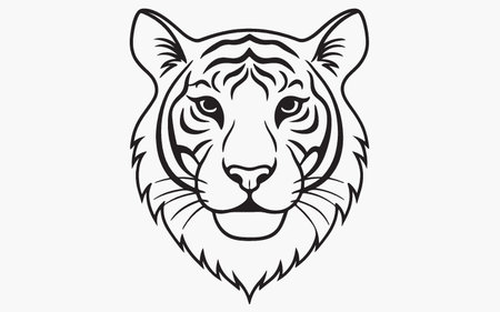 Tiger head isolated on a white background. Vector illustration for your designのイラスト素材