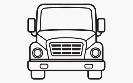 Truck vector icon isolated on white background. Vector illustration. Flat design.のイラスト素材