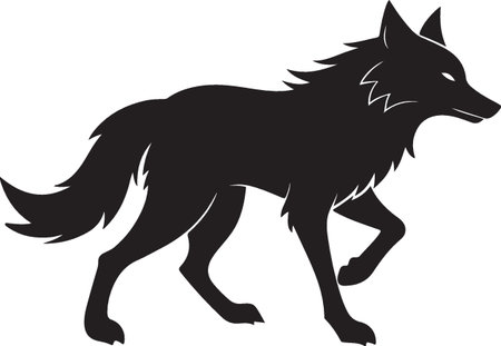 Wolf.Vector illustration ready for vinyl cutting.  File contains no gradients.のイラスト素材