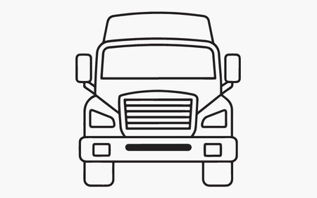 Truck icon in flat style. Truck vector illustration on white isolated background.のイラスト素材