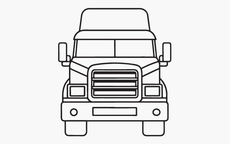 Truck line icon. Vector illustration isolated on a white background.のイラスト素材