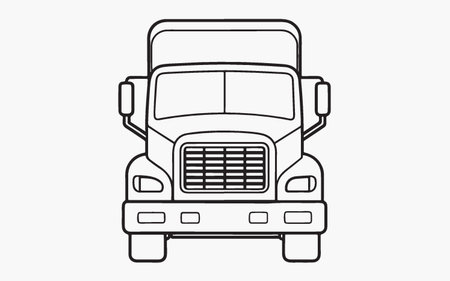 Truck icon. Vector illustration of a truck in flat style.のイラスト素材