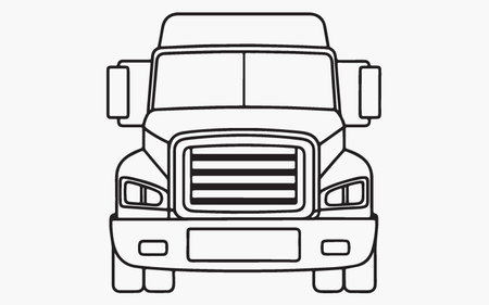 Vector illustration of the silhouette of a truck in a flat style.のイラスト素材