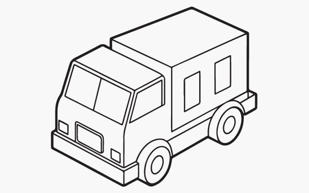 Line drawing of a car. Isolated on a white background.のイラスト素材