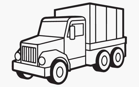truck icon on white background. vector illustration. flat design.のイラスト素材