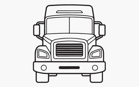 Truck icon on white background. Vector illustration in flat style.のイラスト素材