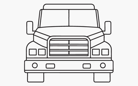 Truck line icon. Vector illustration. Isolated on white background.のイラスト素材