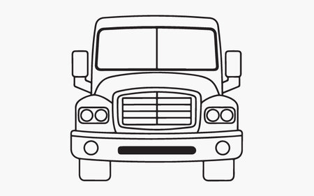 Truck icon in flat style. Vector illustration on white background.のイラスト素材