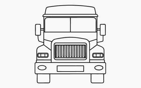 Vector illustration of a truck on a white background. Flat style.のイラスト素材