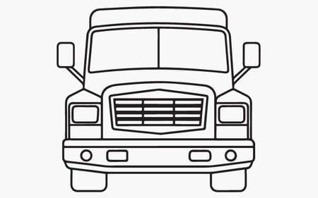 Cargo truck icon. Outline illustration of cargo truck vector icon for webのイラスト素材