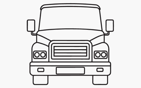 Vector illustration of a truck. Outline icon of a truck.のイラスト素材