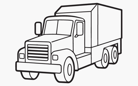Illustration of a truck on a white background, vector illustration.のイラスト素材