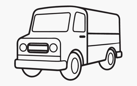 Illustration of a van isolated on a white background. Vector illustrationのイラスト素材