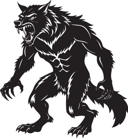 Wolf.Vector illustration ready for vinyl cutting. Isolated on white background.のイラスト素材