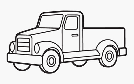 Pickup truck icon. Vector illustration of a pick up truck.のイラスト素材