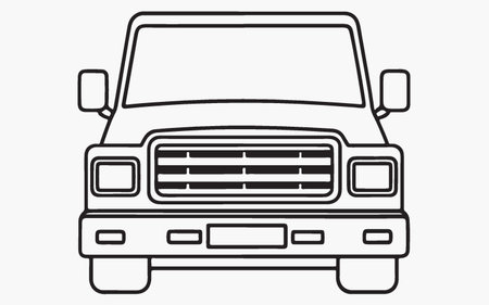 Illustration of a Pickup Truck Icon Isolated on a White Backgroundのイラスト素材