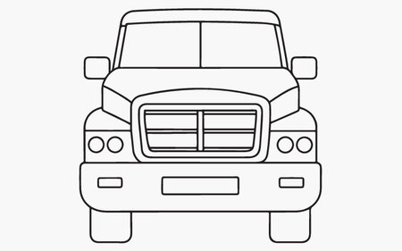 Vector illustration of the silhouette of a car on a white background.のイラスト素材