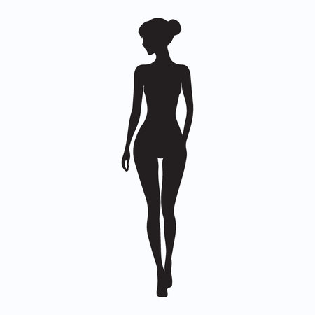 Silhouette of a beautiful woman on a white background. Vector illustrationのイラスト素材