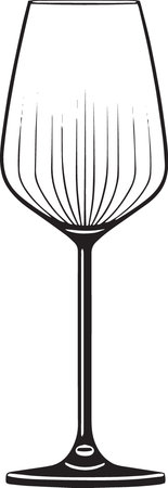Wine Glass.Vector Illustration ready for vinyl cutting and t-shirt printing.のイラスト素材
