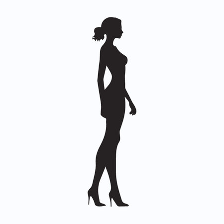 Silhouette of a beautiful woman on a white background. Vector illustrationのイラスト素材