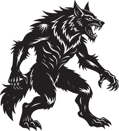 Wolf.Vector illustration ready for vinyl cutting. Isolated on white background.のイラスト素材