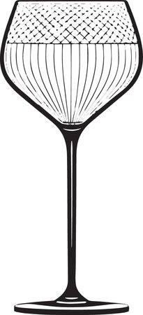 Wine Glass. Alcoholic Drinks.Vector illustration ready for vinyl cutting.のイラスト素材