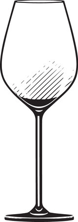 Wineglass.Vector illustration ready for vinyl cutting and t-shirt design.のイラスト素材
