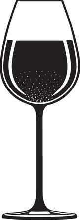 Wineglass. Alcoholic drink. Vector illustration ready for vinyl cutting.のイラスト素材