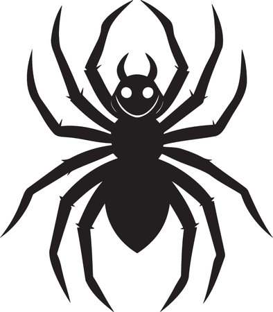 Black spider on a white background. Vector illustration for your design.のイラスト素材