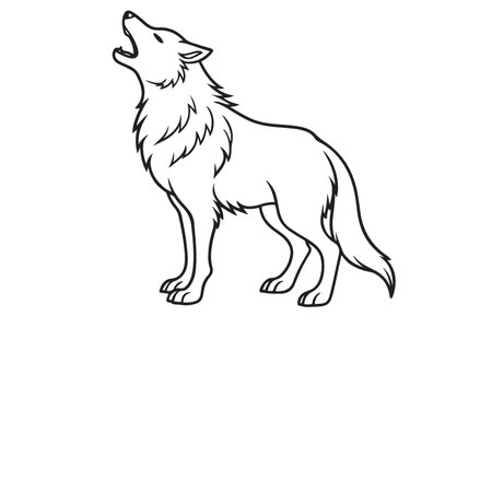 Vector image of a wolf. Isolated on white background. Design element.