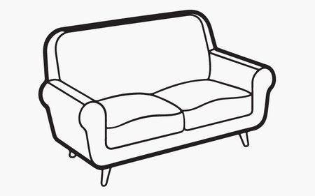 Sofa icon. Furniture for rest and relaxation. Vector illustrationのイラスト素材